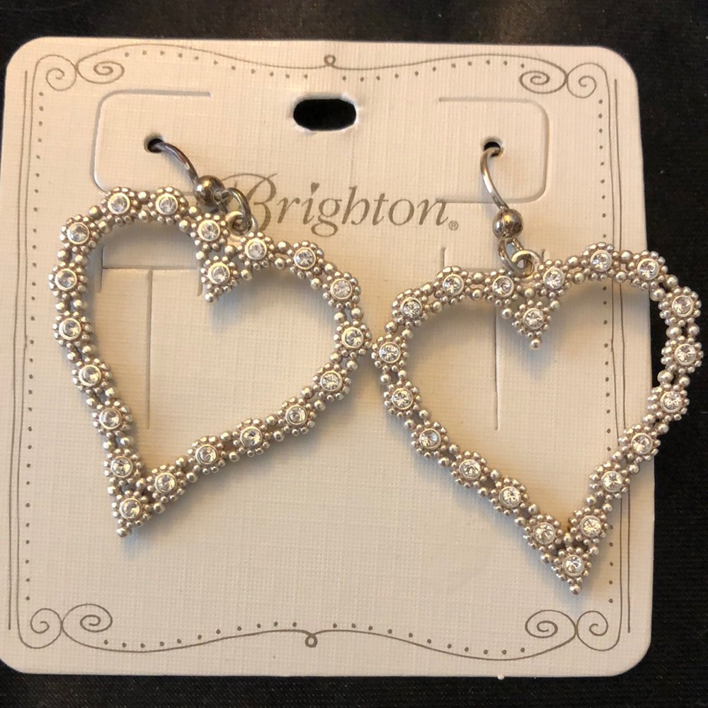 Brighton Twinkle Splendor Heart French Wire Earrings Silver